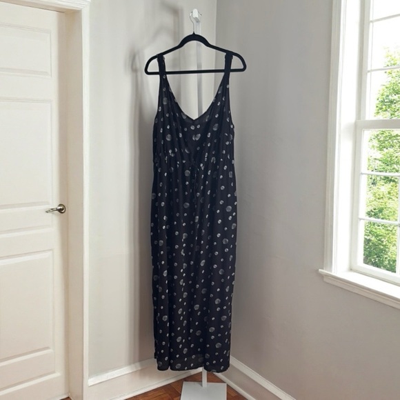 Junarose Elegant Plus Size Dress Black Polka Dot Maxi Dress Size 22 - Picture 5 of 8